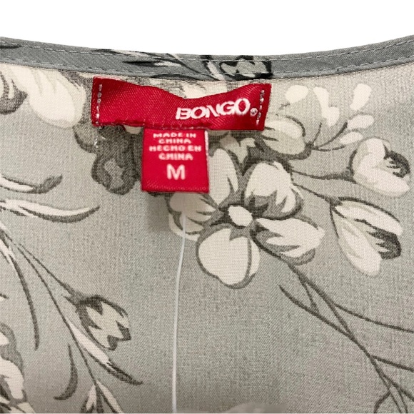 BONGO Floral Grey 90’s Style Sheer Beachwear Layering Coverup - Picture 3 of 5